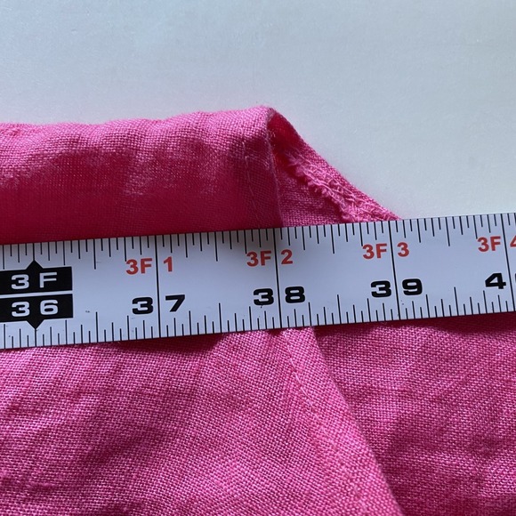 AMDS Jeans Dress Womens Large Button Front Linen High Low Hem Collared Casual - Picture 11 of 13